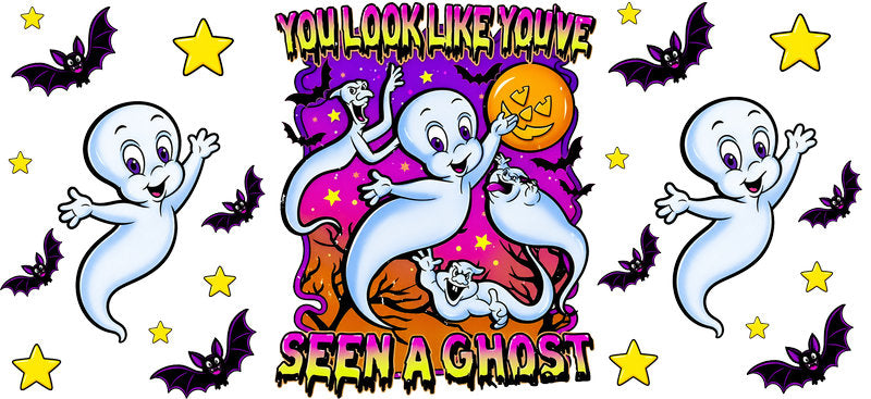 Classic Spooky Season Ghost Cup Wrap for 16oz Libbey KA-15448