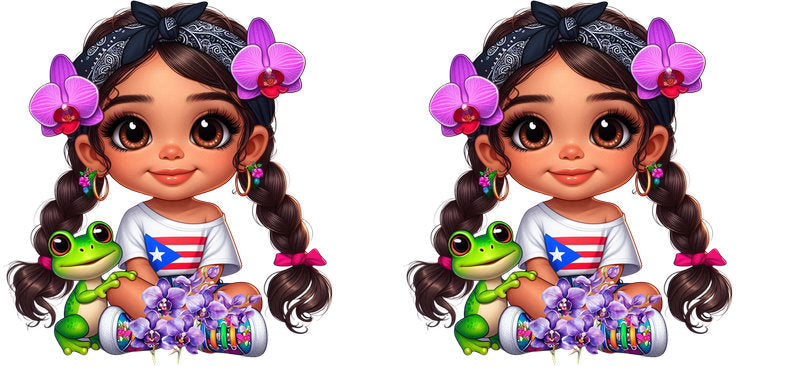 cute hispanic girl cup wrap design for 16oz glass cup