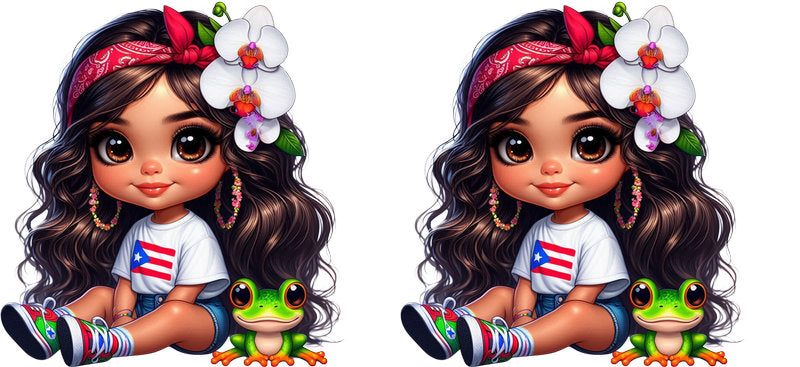 latina cartoon girl cup wrap fun design for drinkware