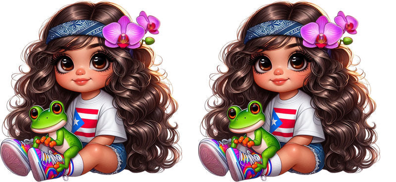 cute latina character cup wrap playful style for glass cup