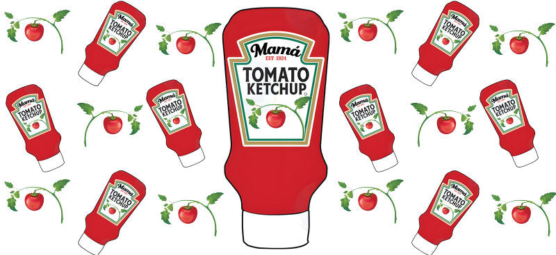 Condiment collage cup wrap decal for 16oz glass KA-5535