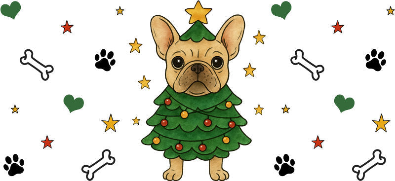 christmas pets UV DTF cup wrap for 16oz glass can aesthetic drinkware decal KA-10039