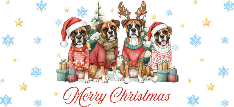 holiday pets aesthetic UV DTF cup wrap for 16oz glass can drinkware decal KA-10066