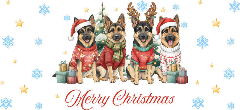 dog wreath aesthetic UV DTF cup wrap for 16oz glass can drinkware decal KA-10089