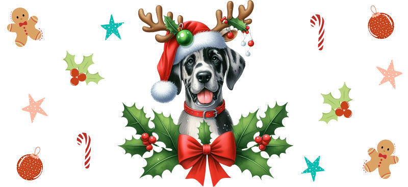 golden retriever christmas UV DTF cup wrap aesthetic tumbler design