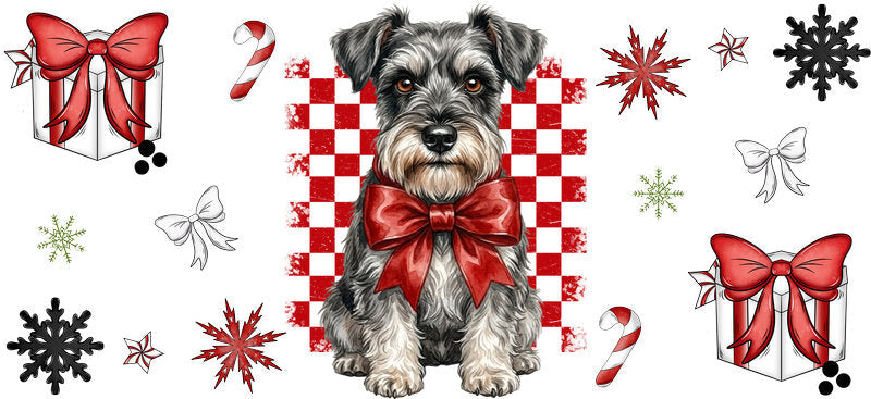 heart love dog christmas UV DTF cup wrap tumbler glass can aesthetic