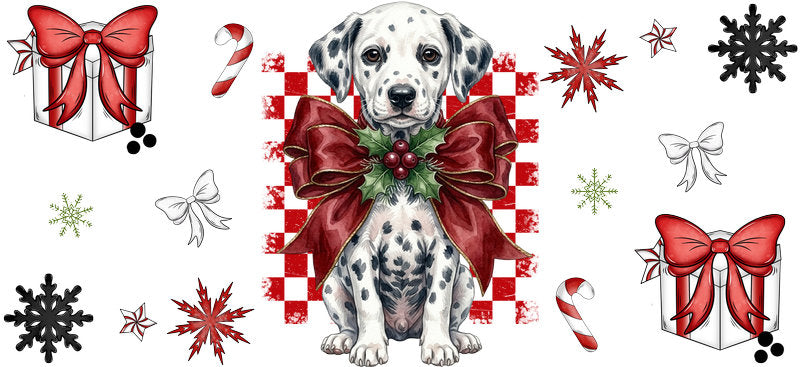 holiday mood puppy UV DTF cup wrap aesthetic tumbler drinkware