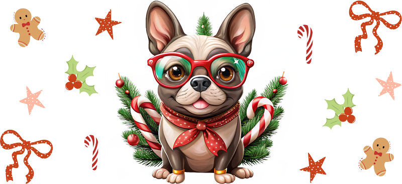 special edition christmas puppy UV DTF cup wrap aesthetic tumbler drinkware