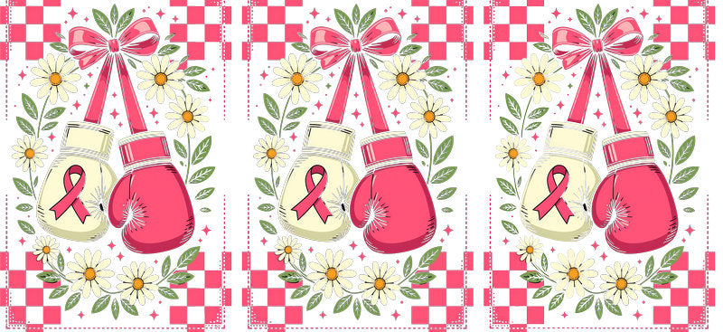 pink ribbon nurse life UV DTF cup wrap for 16oz glass can breast cancer decal KA-10373