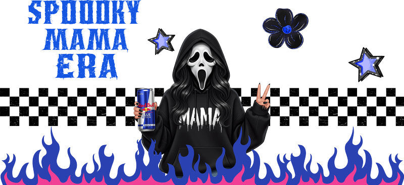 Spooky Soda Mama UV DTF Cup Wrap for 16oz Glass Can KA-10464