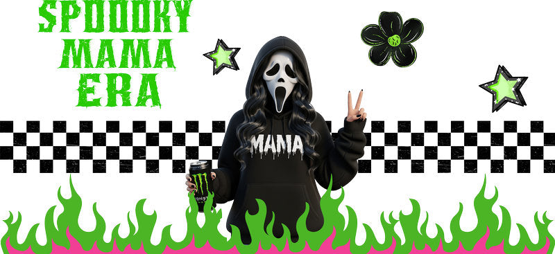 Spooky Soda Mama UV DTF Cup Wrap for 16oz Glass Can KA-10466