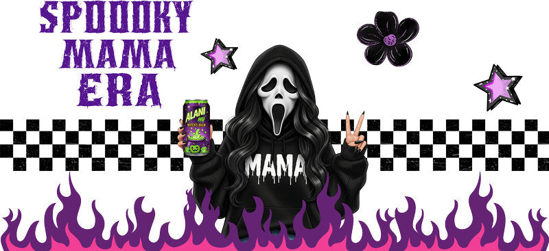 Spooky Soda Mama UV DTF Cup Wrap for 16oz Glass Can KA-10469