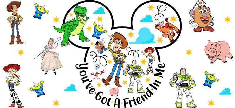 Safari Adventure Friends UV DTF Cup Wrap for 16oz Glass Can KA-10553