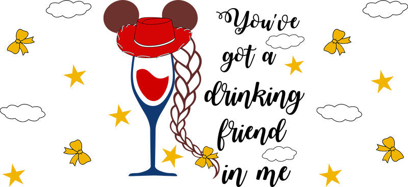 Funny Balloon Friend UV DTF Cup Wrap for 16oz Glass Can KA-10574