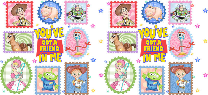 Cute Character Icons UV DTF Cup Wrap for 16oz Glass Can KA-10581