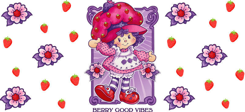 Berry Girl UV DTF Cup Wrap for 16oz Glass Can KA-10612
