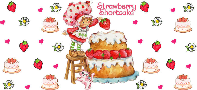 Berry Cake Party UV DTF Cup Wrap for 16oz Glass Can KA-10617