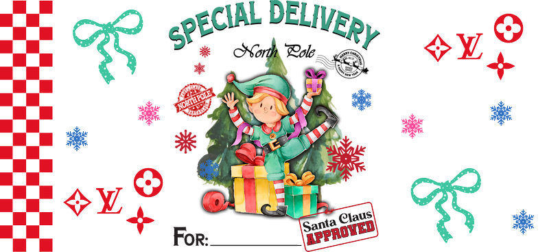 Christmas Designer Cup Wrap for 16oz Glass Can KA-11307