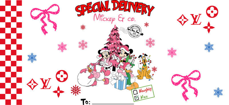 Christmas Designer Cup Wrap for 16oz Glass Can KA-11330