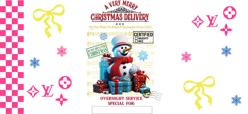 Christmas Designer Cup Wrap for 16oz Glass Can KA-11358