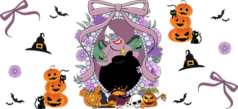 Halloween UV DTF Cup Wrap for 16oz Glass Can KA-11486