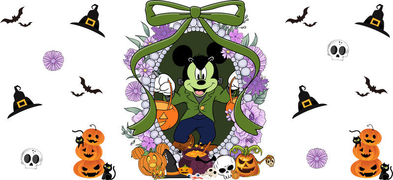 Halloween UV DTF Cup Wrap for 16oz Glass Can KA-11515
