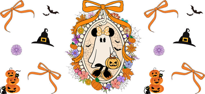 Halloween UV DTF Cup Wrap for 16oz Glass Can KA-11548