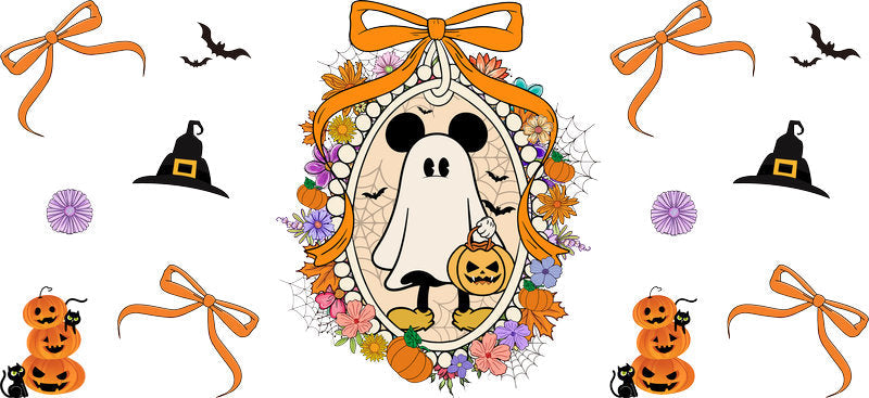 Halloween UV DTF Cup Wrap for 16oz Glass Can KA-11549