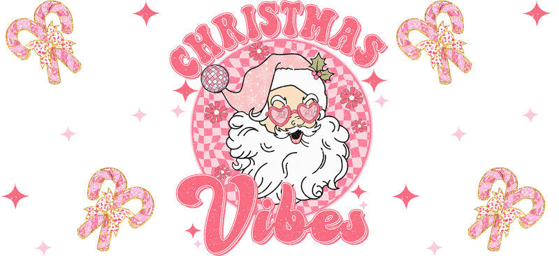 Christmas winter holiday UV DTF cup wrap with festive decorations for 16oz glass can KA-11592