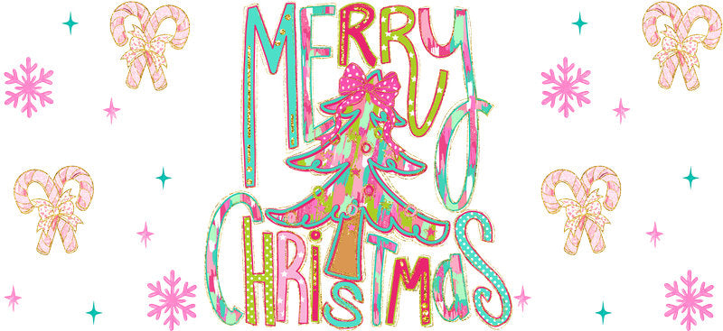 Christmas floral UV DTF cup wrap with holiday flower design for 16oz glass can KA-11649