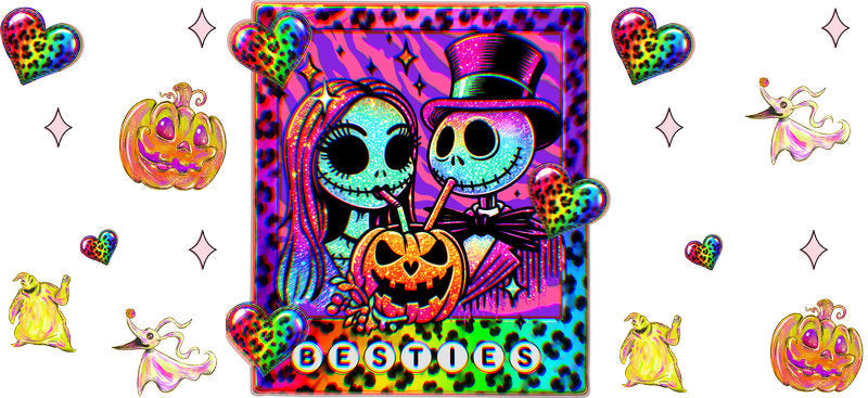 Halloween Best Friends UV DTF Cup Wrap Design