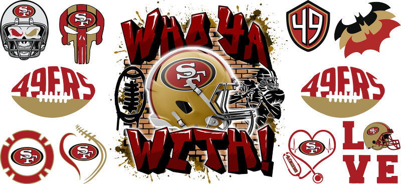 32 Team Football UV DTF Cup Wrap Tumbler Decal Glass Can Wrap for 16oz Libbey KA-12097