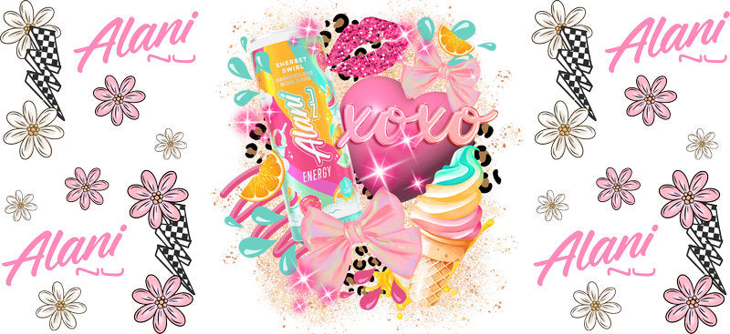 Colorful Energy Drink Floral Cup Wrap for 16oz Libbey Glass Can KA-13392