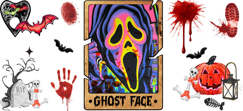 Horror Movie Halloween UV DTF Cup Wrap for 16oz Libbey Glass KA-13490