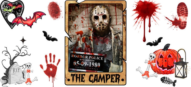 Horror Movie Halloween UV DTF Cup Wrap for 16oz Libbey Glass KA-13536