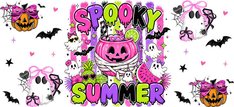Spooky Summer Halloween Tumbler Wrap Design
