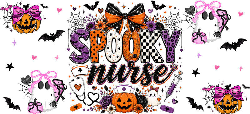 Spooky Nurse Halloween Tumbler Wrap