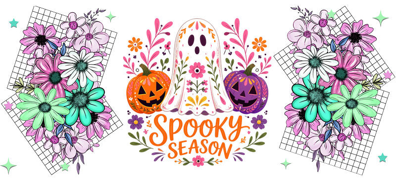 Floral Pumpkin Halloween Tumbler Wrap