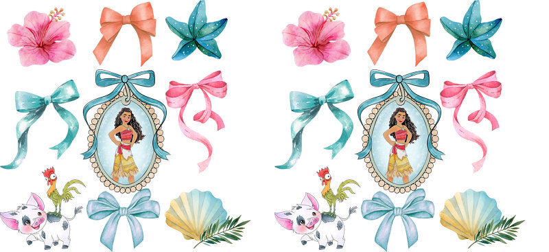 Cute Mermaid Bow UV DTF Transfer for 16oz Libbey KA-14105