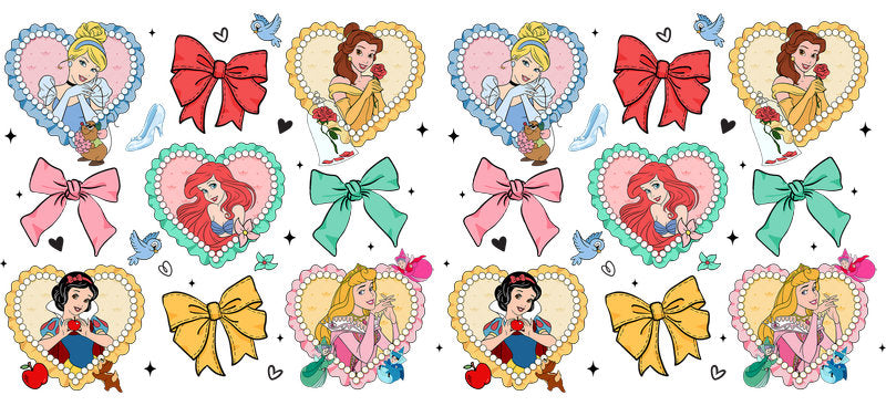 Cute Princess Charm UV DTF Cup Wrap for 16oz Libbey KA-14114