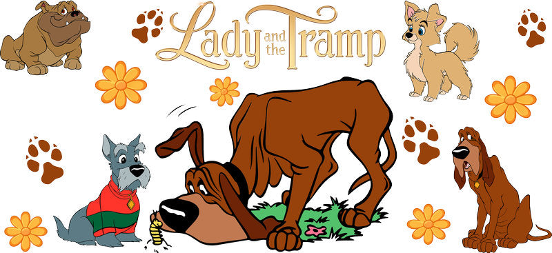 Cute Cocker Spaniel Dog Friends UV DTF Cup Wrap for 16oz Libbey Glass KA-14746