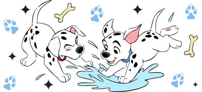Cute Dalmatian Puppy UV DTF Cup Wrap for 16oz Libbey Glass KA-14777