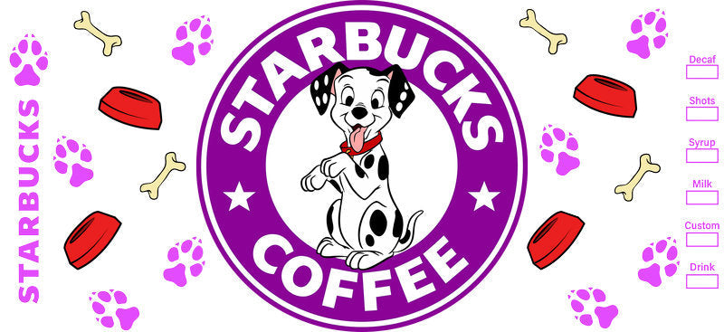 Cute Dalmatian Puppy UV DTF Cup Wrap for 16oz Libbey Glass KA-14782