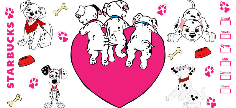 Cute Dalmatian Puppy UV DTF Cup Wrap for 16oz Libbey Glass KA-14809
