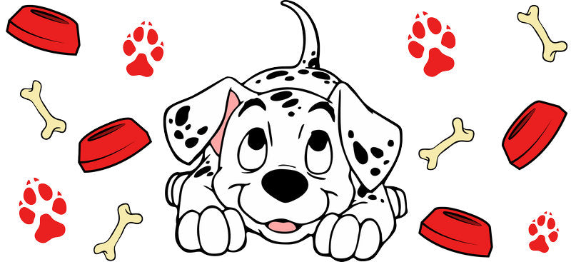 Cute Dalmatian Puppy UV DTF Cup Wrap for 16oz Libbey Glass KA-14820