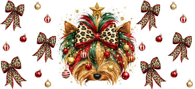 Christmas Dog UV DTF Cup Wrap for 16oz Libbey KA-15078