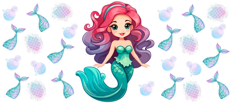 Cute Mermaid UV DTF Cup Wrap for 16oz KA-15251