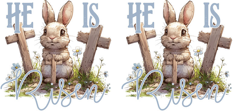 He Is Risen Easter Christian Design UV DTF Cup Wrap for 16oz Libbey Glass KA-16344