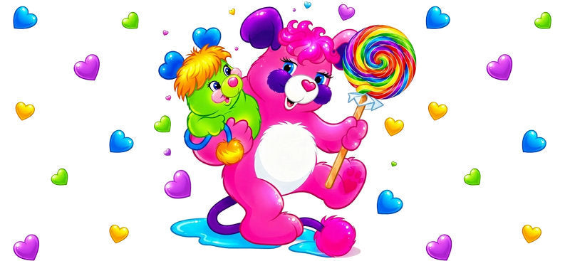Cute Colorful Bears UV DTF Cup Wrap for 16oz Libbey Glass KA-16431