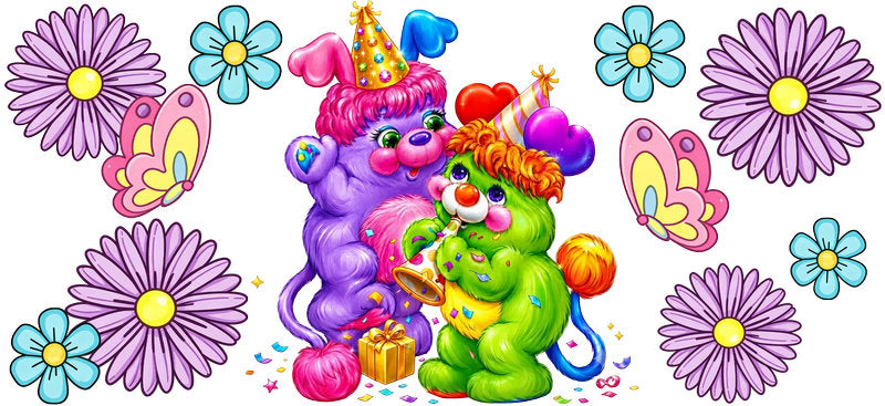 Cute Colorful Bears UV DTF Cup Wrap for 16oz Libbey Glass KA-16445